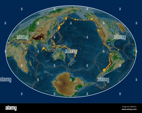 Conway Reef Tectonic Plate On The Physical Elevation Map In The Fahey