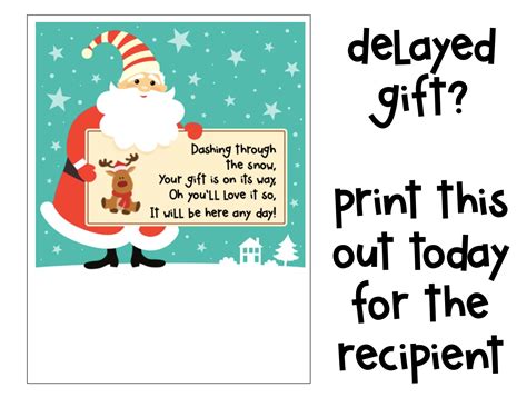 Christmas Present Is Delayed Card Your Gift Is On Its Way Delayed