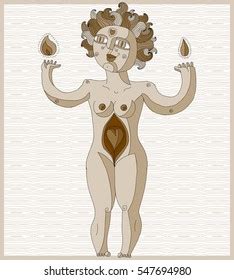 Nude Woman Graphic Vector Illustration Femininity Stock Vector Royalty Free