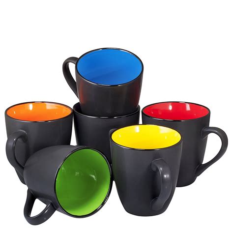 Coffee Mug Set Set of 6 Large-sized 16 Ounce Ceramic Coffee Mugs ...