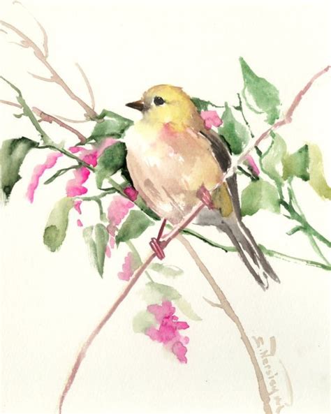 Buy American Goldfinch Watercolor By Suren Nersisyan On Artfinder