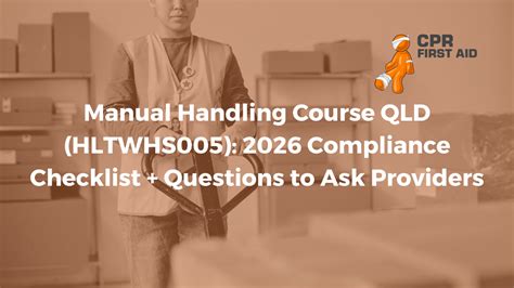manual handling  qld hltwhs  compliance checklist