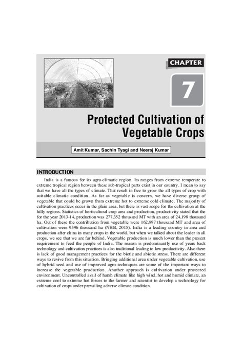 Pdf Protected Cultivation Of Vegetable Crops