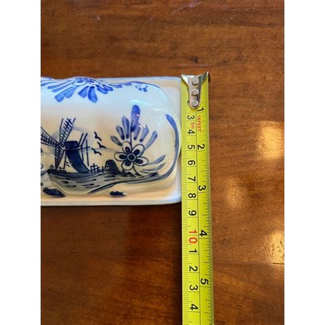 Antique Delft Blue Cow Butter Dish Chairish