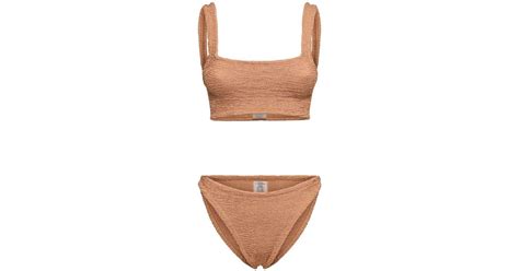 Hunza G Crinkled Effect High Cut Bikini In White Lyst