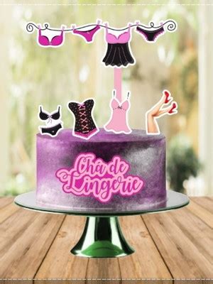 Arquivo Digital Topo de Bolo Silhouette Chá de Lingerie