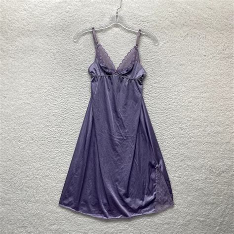 Sears Intimates Sleepwear Vintage Sears Lavender Purple Lace Lingerie Chemise Midi Slip