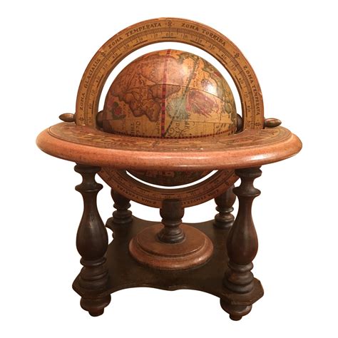 vintage wooden globe  stand chairish