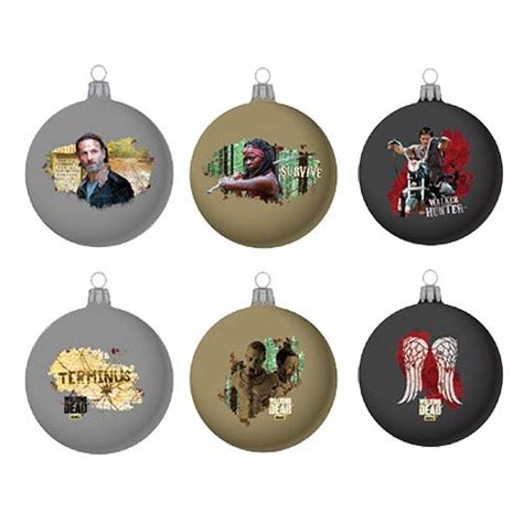 The Walking Dead Glass Ball Ornament Set Entertainment Earth