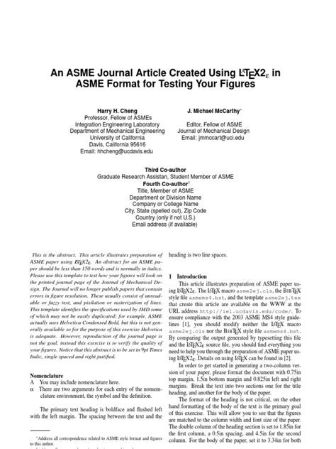 Asme Journal Article Template PDF | PDF | Written Communication ...