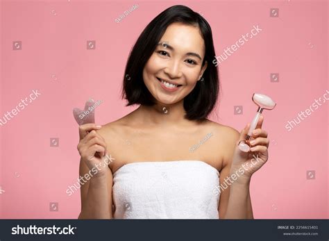 Beautiful Naked Asian Woman Choosing Between Stock Photo Shutterstock