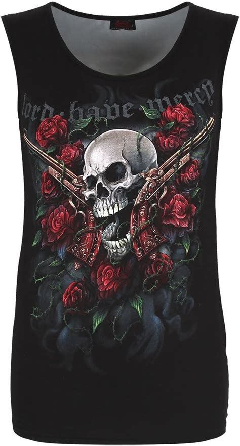 Spiral - Lord Have Mercy - Tattoo Back Mesh Sublimated Vest - L Black at Amazon Women’s Clothing ...