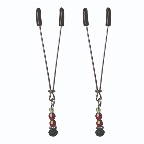 Sex Mischief Ruby Tepelklemmen Met Kraaltjes Miss Steel