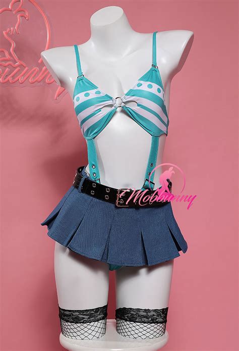 Nami Derivative Sexy Lingerie Cosutme Halloween Cutout Bodysuit And Mini Skirt Set Top