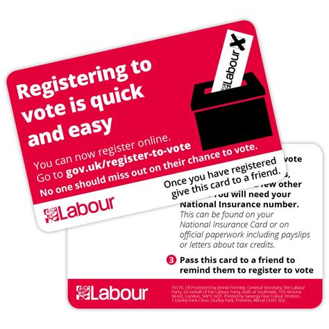 Voter registration card | Labour Shop