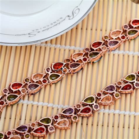 Buy Wholesale Luxury Wedding Banquet Jewelry Sets Multicolor Rose Gold