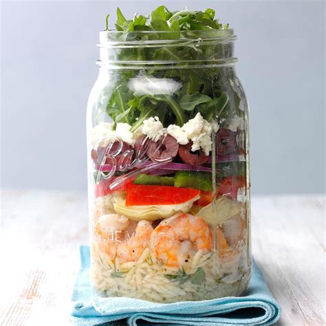 Mediterranean Shrimp Salad In A Jar Recipe Taste Of Home