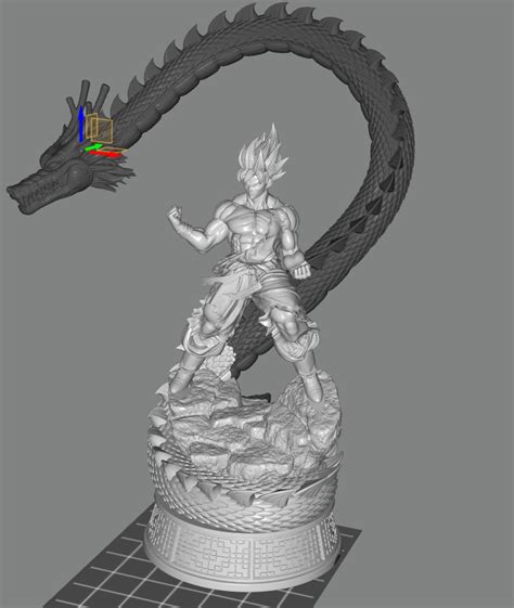 Free Stl File Dragon Ball Goku With The Dragon D Print Design To