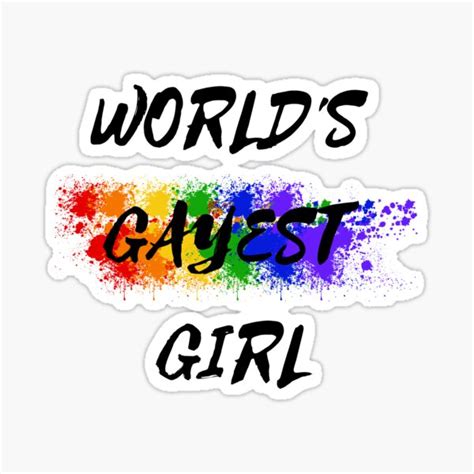 Pegatina La chica más gay del mundo Color Splash Orgullo lésbico para sáficas en rosa de