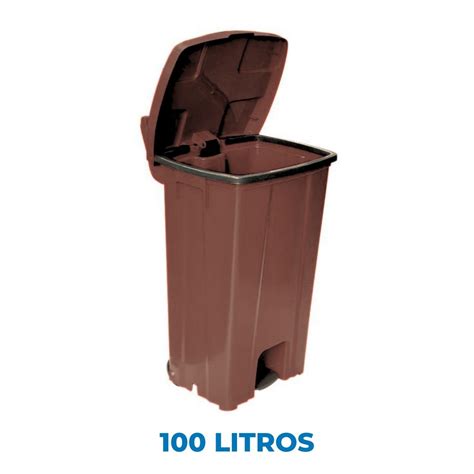 Lixeira Marrom Para Que Serve - Lixeira Plástica Quadrada Marrom com Pedal e Rodas - Praticidade e ...