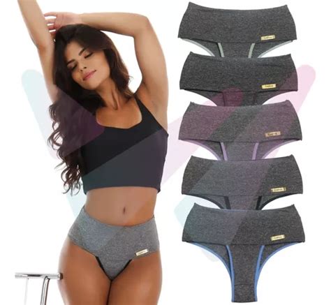 Kit 5 Calcinha Cintura Alta Cós Largo Modeladora Lingerie MercadoLivre