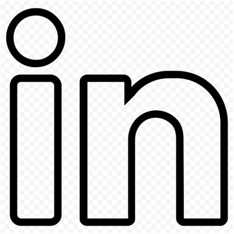 hd black linkedin  text outline icon png citypng