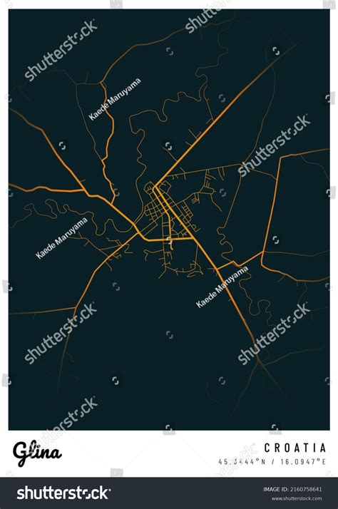 Map Glina City Croatia Map Glina Stock Illustration