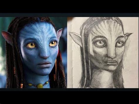 Avatar Neytiri Pencil Drawing Zoe Saldana Speed Paint Avatar The