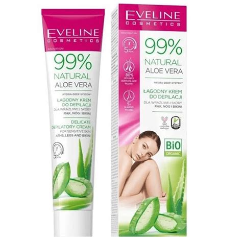 Depilatory Cream Eveline 99% Natural Aloe Vera for Arms, Legs and ...