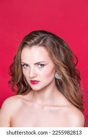 Brunette Girl Long Wavy Hair Beautiful Stock Photo Shutterstock