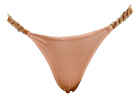 Bikini Tanga Con Cadenas Doradas Y Strass Lafonté