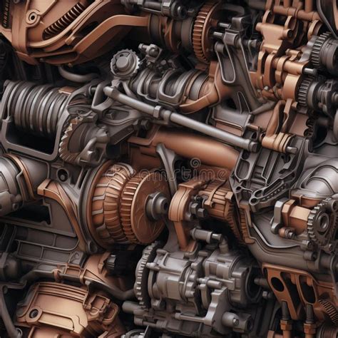 illustration   seamless tile pattern   mechanical engine