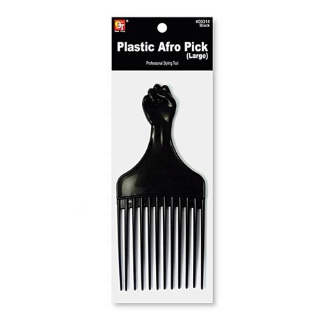 Black Plastic Afro Pick Large Beauty Town International Inc