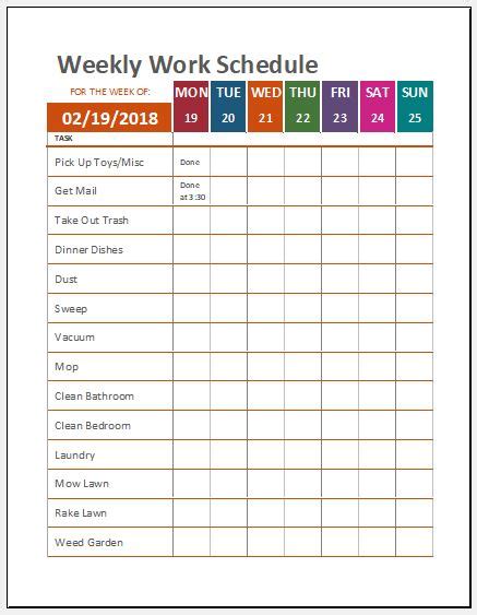 Weekly Work Log Templates For Ms Excel Excel Templates