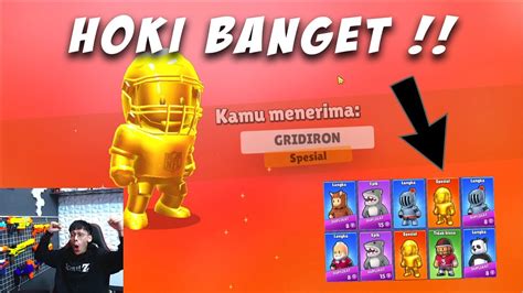 Hoki Sekali Buka Dapat Gridiron Skin Terkeren Di Stumble Guys Youtube