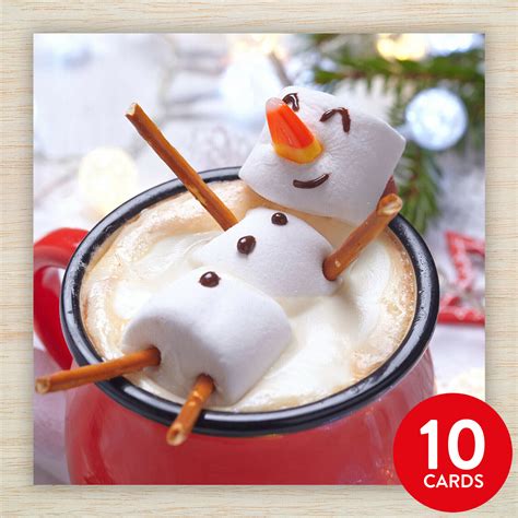 Christmas Cards Packs Hot Chocolate Marshmallow Snowman Ouch It S Hot Xmas Ebay