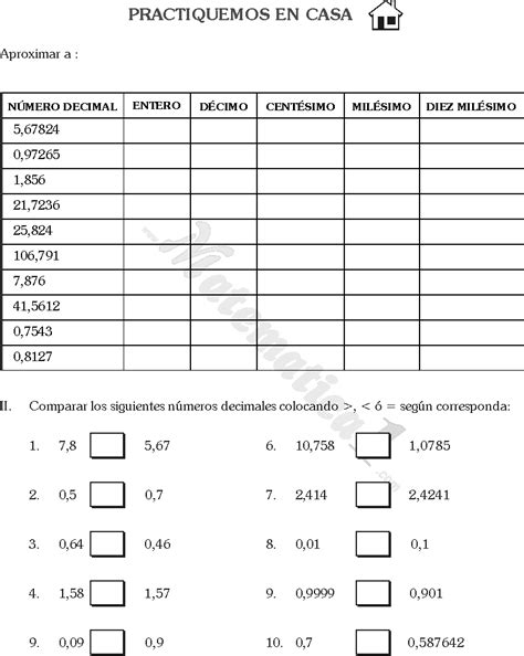 Ejercicios Numeros Decimales 6 Primaria Pdf