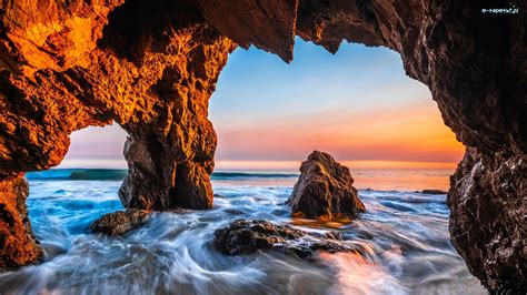 Hrabstwo Los Angeles Fale Stany Zjednoczone Malibu Plaża El Matador