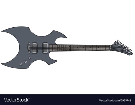 Heavy Metal Electric Guitar Royalty Free Vector Image