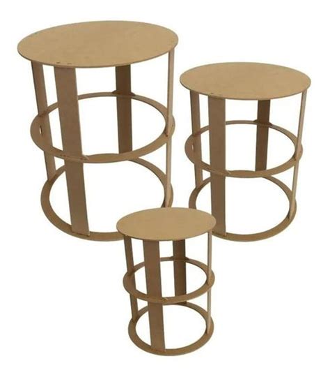 Trio Mesa Cilindro Mdf Festa Mini Table Pmg Mdf Cru