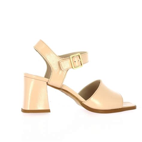 Reqins Chaussures Nu Pieds Cuir Vernis Nude London Napalk