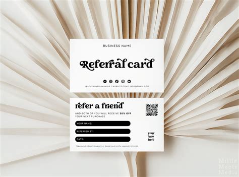 Retro Refer A Friend With QR Code Sign | Printable Discount Card