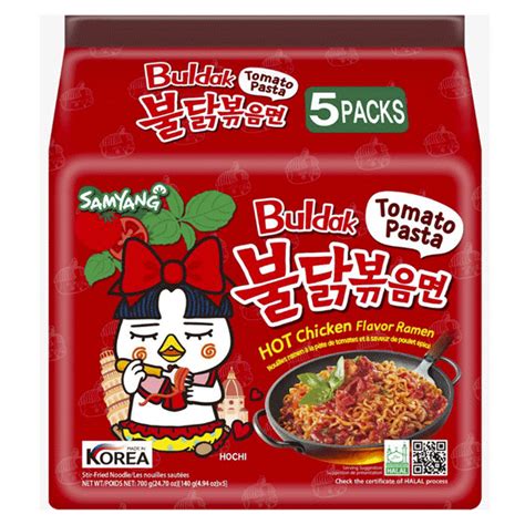 Лапша быстрого приготовления Samyang Hot Chicken Flavor Ramen Buldak Tomato Pasta острая со