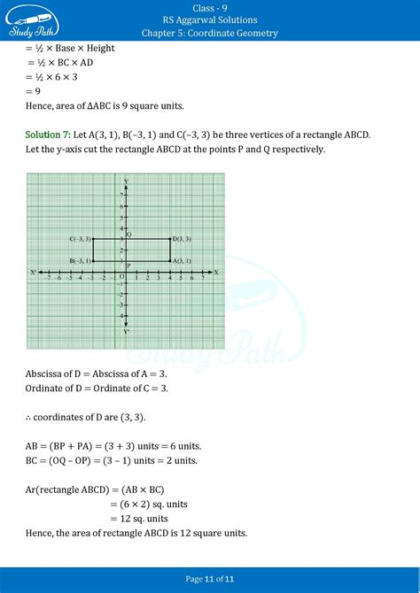RS Aggarwal Solutions Class 9 Exercise 5 Chapter 5 Coordinate Geometry