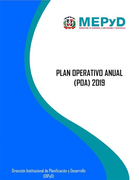 PDF PLAN OPERATIVO ANUAL POA 2019mepyd Gob Do Wp Content Uploads