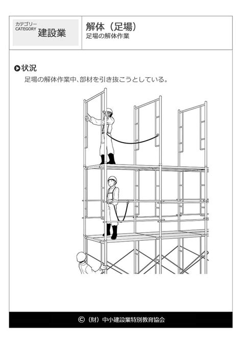 危険予知訓練（KYT）無料イラストシート集｜（一財）中小建設業特別教育協会