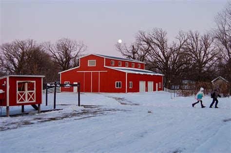 sleep tight farm red barn  animals snow covered  barn