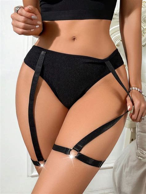 Classic Sexy Women S Black Strappy Sexy Lingerie Shein Usa