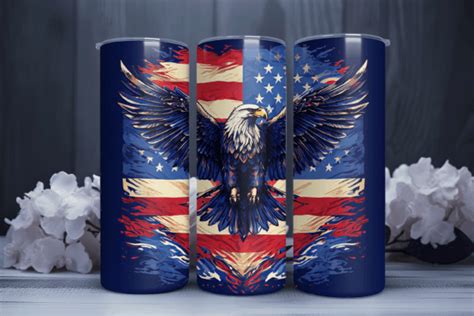 Patriotic Eagle Th July Tumbler Design Graphic By Sagorarts Creative