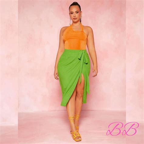 Hawaiian Sunset Plus Asymmetrical Halter Top Beach Babe Bikini